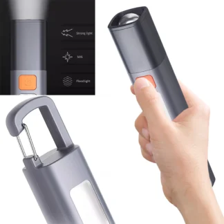 Linterna LED Portátil Mini XPE COB, Carga USB, Ultra Brillante, 800mAh, con Zoom, Linterna de Emergencia para Cortes de Energía