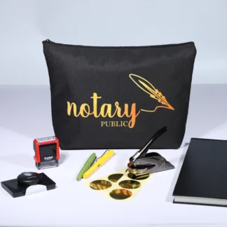 Bolsa de notario grande, bolsa de suministros públicos con cremallera, herramientas de notaario, bolsa de accesorios para libro de registro, manual, sello, documentos