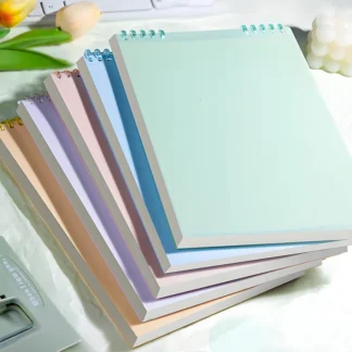 Cuaderno de Hojas Sueltas con Tapa Abatible, Plegable, Doble Cara, Escritura sin Desteñido de Tinta, para la Escuela, Oficina, Notas, Diario, Planificador, Registro de Eventos Diarios