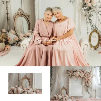 Fondos de espejo Floral Vintage para el día de la madre, accesorios para fotos de bebés y niños, decoraciones para niños y adultos, fondos de estudio de pared clásicos para fotografía