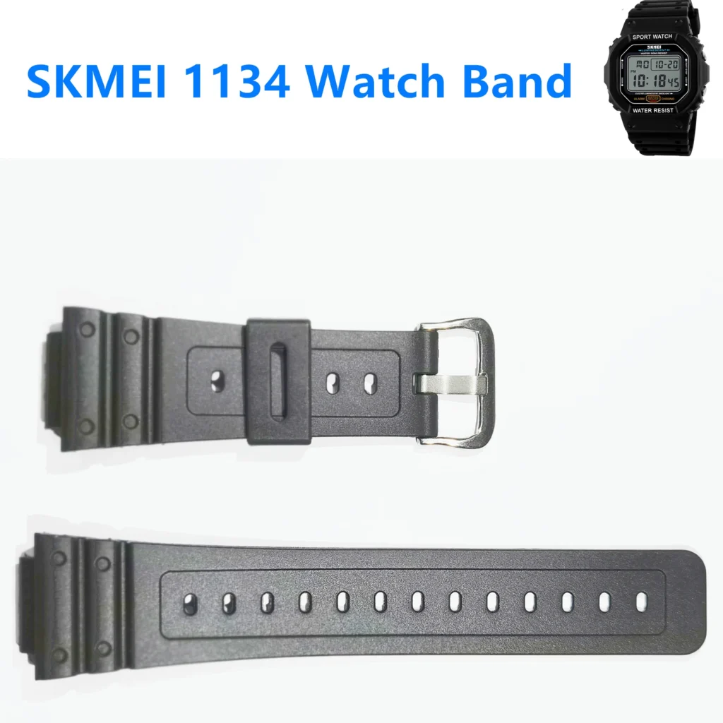 1 Juego de accesorios de correa de reloj deportivo para Skmei 1134, pulsera de plástico, correa de reloj de repuesto ajustable