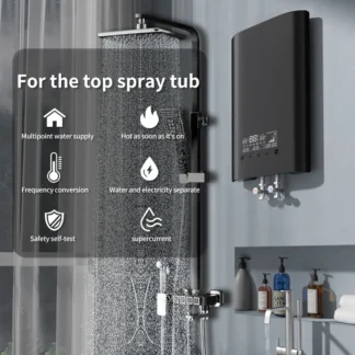 Calentador de agua eléctrico sin tanque, trifásico, 380V, 24Kw, baño doméstico, calor rápido instantáneo, gran cantidad de agua para ducha y baño