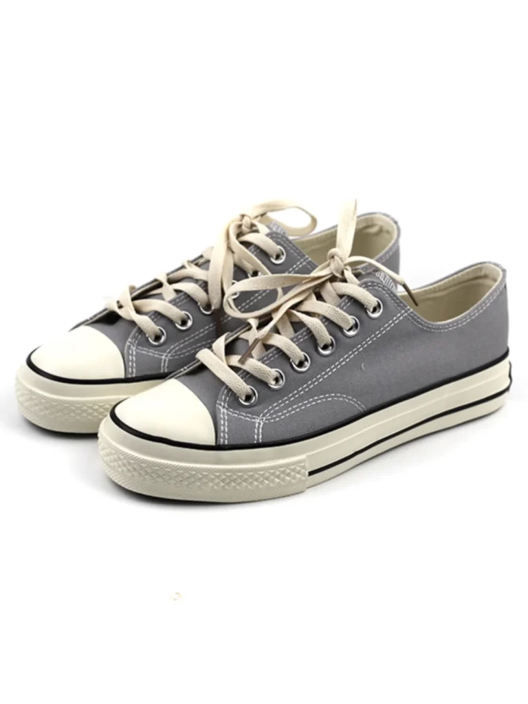 Zapatos de Lona Kemc para Hombre, Primavera-Otoño, Punta Redonda, Suela Plana, con Cordones, Bajos, Casus, con Suela de Go...