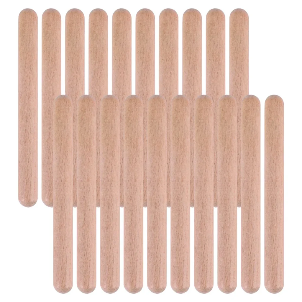Palos de ritmo Musical para niños, palitos luminosos de madera clásica, instrumento de percusión Musical, 20 piezas, 8 pulgadas