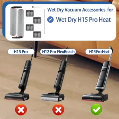 Rollo de cepillo y filtro Hepa de repuesto para accesorios de aspiradora en seco y húmedo H15 Pro-ABYS