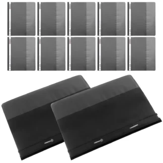 Carpeta de archivos A4 reutilizable, funda de plástico para documentos, soporte para archivos de informes, para oficina, escuela, organización de archivos en el hogar, acceso rápido, 12 Uds.