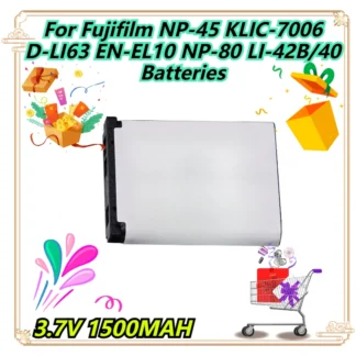 Para Fujifilm NP-45 KLIC-7006 D-LI63 EN-EL10 NP-80 LI-42B/40 baterías 3,7 V 1500 MAH