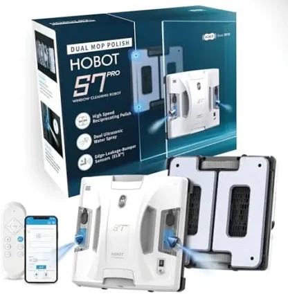 Robot Limpiacristales HOBOT S7 Pro – Limpieza Automática, Succión de 4800 Pa, Pulverización Ultrasónica, Tecnología de Doble Mopa