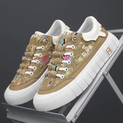 Zapatos informales para las cuatro estaciones para hombre, zapatillas antideslizantes transpirables a la moda, resistentes al desgaste para exteriores, colores mezclados, novedad de Otoño de 2025