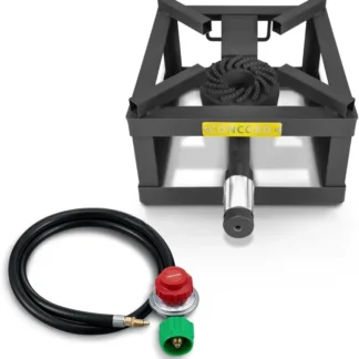 Quemador de propano de alta potencia de 12", 100.000 BTU para cocinar, elaboración y acampar al aire libre: ligero y duradero