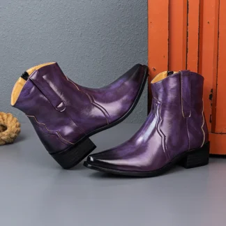 Botas altas para hombre, color sólido, cómodas, transpirables, a la moda, ligeras, de tacón alto, botas cortas de negocios