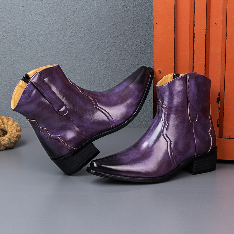 Botas altas para hombre, color sólido, cómodas, transpirables, a la moda, ligeras, de tacón alto, botas cortas de negocios