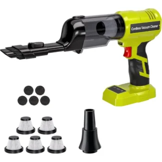 Aspiradora Inalámbrica, Compatible con Batería de 18V, Aspiradora Eléctrica de Mano, Succión de 105AW, Aspiradora para Auto de 3 Velocidades para Pelo de Mascotas en el Hogar