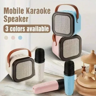Máquina de Karaoke K12 Portátil con Bluetooth 5.3, Sistema de Altavoces PA con 1-2 Micrófonos Inalámbricos, Regalo para Niños, para Cantar en Casa y en Familia