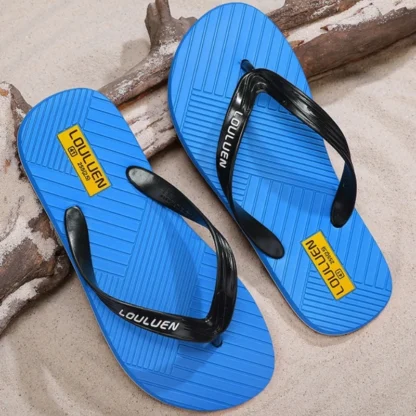 Sandalias informales para hombre, talla grande, color sólido, un pie, ligeras, antideslizantes, de secado rápido, suela blanda, zapatillas de playa