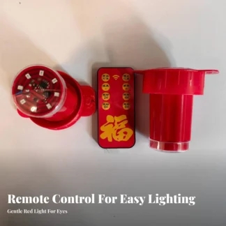 Lámpara LED con Control Remoto, Luz Roja, Funciona con Enchufe o Batería, Accesorio Decorativo