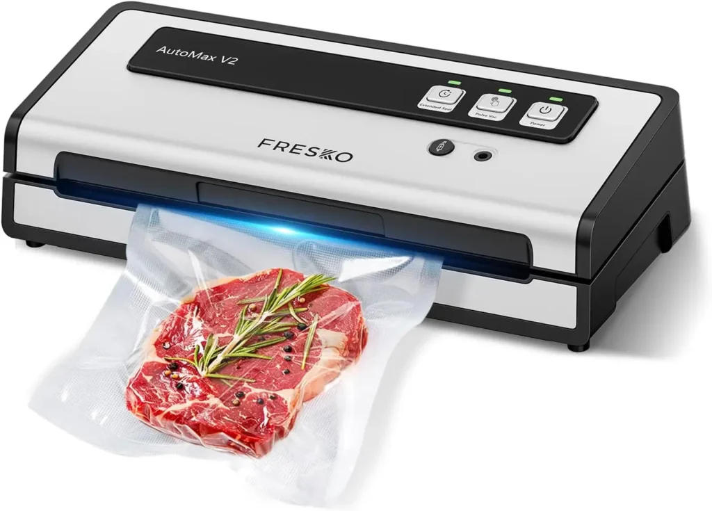 Sellador al vacío automático con succión de 95 kPa, kit de inicio de sellador de alimentos compacto, 10 bolsas para alimentos secos/húmedos, Sous Vide, preparación de comidas