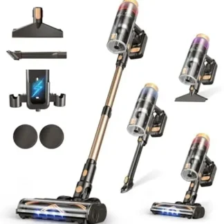 Aspiradora Inalámbrica de 580W – 48KPA, 70 Minutos de Autonomía, Pantalla Táctil, Montaje en Pared, para Pelo de Mascotas y Todo Tipo de Pisos