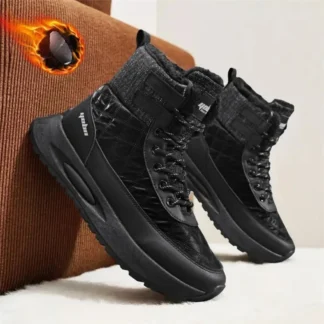 Botas de hombre nuevas botas de algodón cálidas y de terciopelo botas casuales cómodas antideslizantes moda juvenil Joker botas altas al aire libre