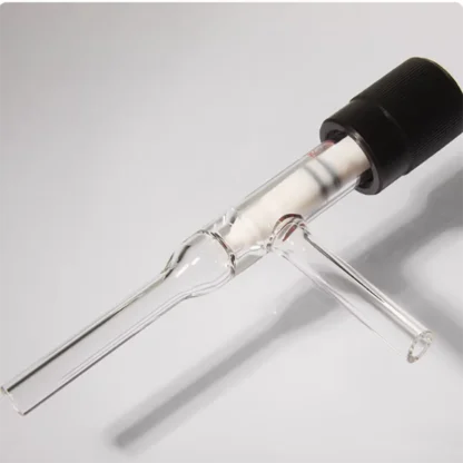 Válvula de 90 grados de alto vacío de borosilicato de alta resistencia con núcleo de PTFE todo incluido, resistente a altas temperaturas, ácidos y álcalis