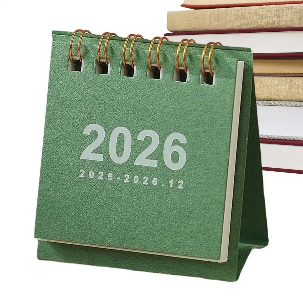 Calendario de escritorio 2026, Mini calendario de escritorio, estilo informal, calendario portátil de Color sólido, adorno de escritorio, decoración de escritorio de Plan de registro