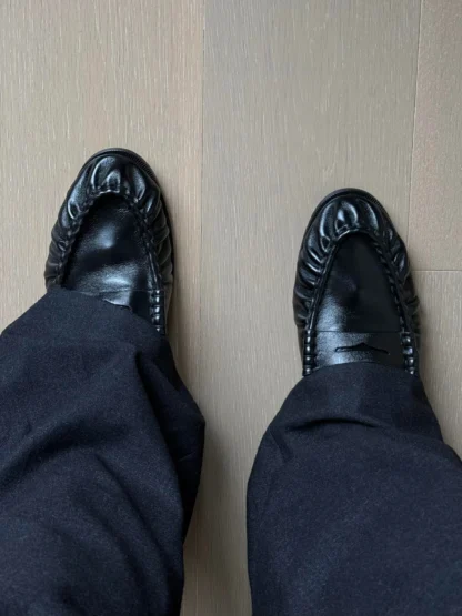 Zapatos Planos Retro de Piel de O para Hombre, Estilo Casual, con Punta Puntiaguda, Cómodos, Transpirables, de Tacón Bajo