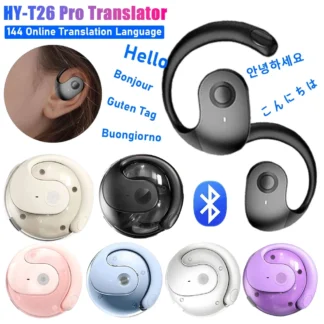 Traductor de HY-T26 Pro, auriculares de traducción de 144 idiomas, inteligencia Artificial, dispositivo traductor de idiomas portátil ligero