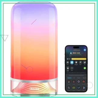 Lámpara de Mesa Inteligente RGBIC, Lámpara de Escritorio Táctil con Alexa, Matter, 64 Modos de Escena para Dormitorio, Sala de Estar, Luz Nocturna