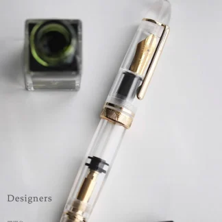 MAJOHN Pluma Estilográfica Acrílica P140 Grande Transparente No. 8 40 puntas de tinta de Color para estudiantes adultos, bolígrafo de gran capacidad, papelería para escribir