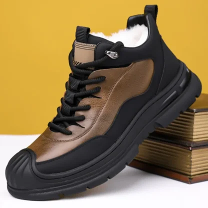 2026 Botas de nieve cómodas e informales para hombre, zapatos cálidos de algodón de alta calidad para invierno, botas de trabajo antideslizantes versátiles a la moda para exteriores