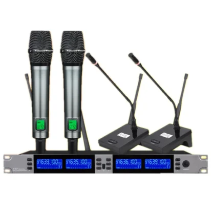 U-68C sistema de sonido profesional de 4 canales para sala de reuniones micrófono de audio sistema de micrófono inalámbrico para conferencias para puesta en escena