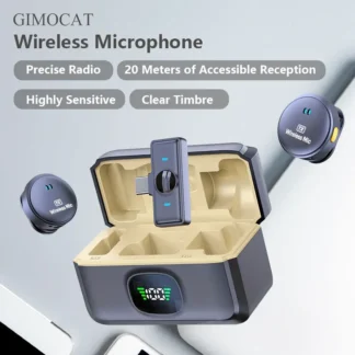 Micrófono de Solapa Inalámbrico con Reducción de Ruido Integrada, Interfaz USB-C. Portátil para transmisión, grabación de podcasts y uso en línea