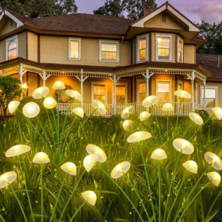 Lámpara LED solar con forma de seta y medusas, utilizada para iluminación de decoración de paisajes de patio al aire libre, adecuada para césped, terraza de jardín