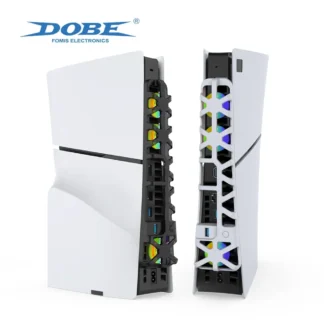 DOBE RGB Lighting Ventilador de refrigeración con puerto USB 3.0 para consola PS5 Playstation 5 Slim - Edición de disco/Edición digital TP5-3538S