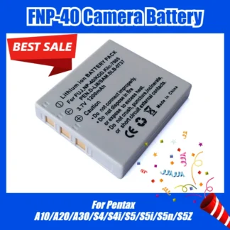 Batería de cámara FNP-40 de 3,7 V y 1200 mAh, para Pentax A10/A20/A30/S4/S4i/S5/S5i/S5n/S5Z