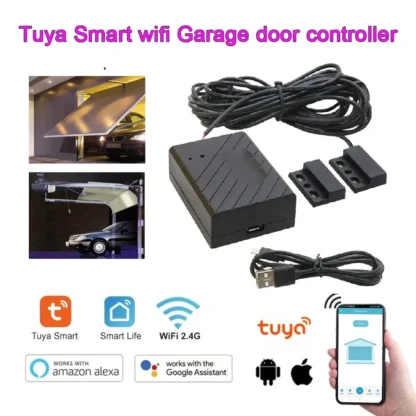 Abridor de puerta de garaje inteligente Compatible con la aplicación Tuya SmartLife Alexa Asistente de Google Control remoto No requiere concentrador