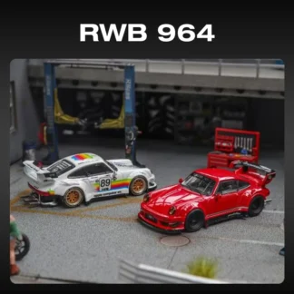 STAR en Stock 1:64 RWB 964 GT cola roja blanca modelo de coche fundido a presión recoger juguetes en miniatura
