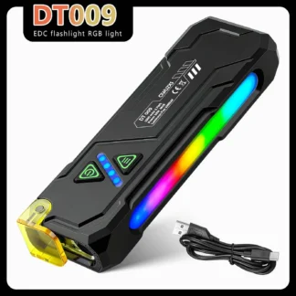 Linterna EDC LED UV tipo C, luz de trabajo recargable con Clip magnético, impermeable, bolsillo para acampar, linterna de emergencia de aluminio