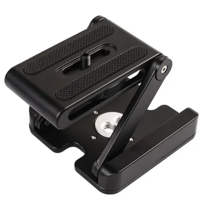 Soporte de Base de cabeza plegable tipo Z con placa de liberación rápida, placa QR para sistema de montaje de trípode de cámara