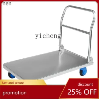 Camión de mano de acero inoxidable de cama plana ZML, carrito de mano ligero portátil de cuatro ruedas