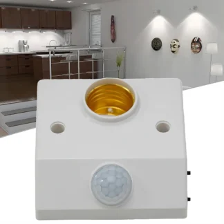 Soporte de bombilla LED E27, soporte de lámpara con Sensor infrarrojo IR de cuerpo humano automático, AC85V-265V 100W, Detector de movimiento PIR, Base de lámpara de pared