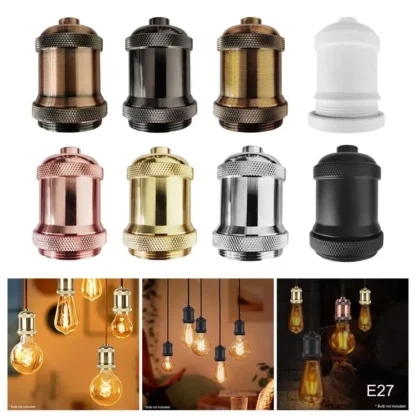 Portalámparas Vintage E27, portalámparas con Base, tapa de montaje colgante Industrial, 110/220V, portalámparas Retro DIY para iluminación interior