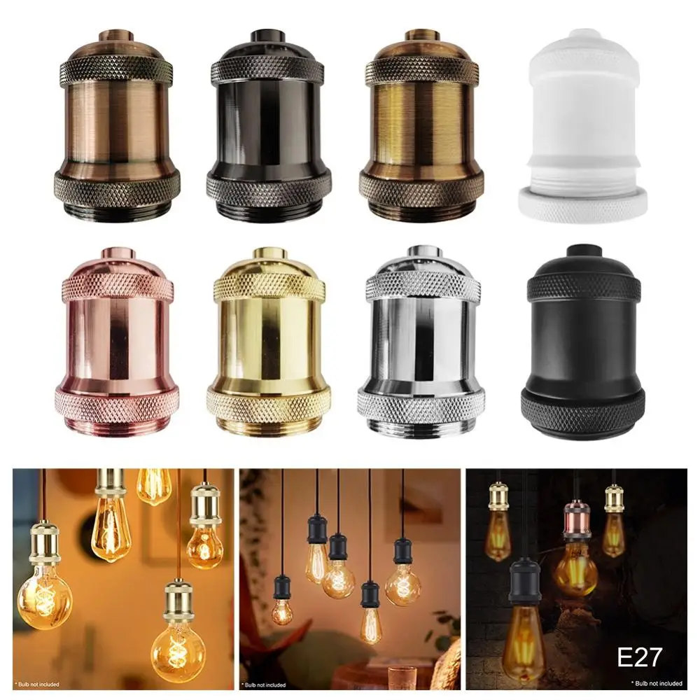 Portalámparas Vintage E27, portalámparas con Base, tapa de montaje colgante Industrial, 110/220V, portalámparas Retro DIY para iluminación interior