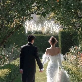 Letrero de neón Mr & Mrs, decoraciones de boda, luces LED de neón para boda, fiesta de compromiso, aniversario, decoración de pared de habitación del hogar
