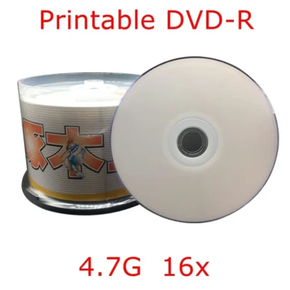50 unids/caja ZMN 4,7G DVD-R disco en blanco imprimible 16X 120min grabación DVD-R disco caja completa al por mayor