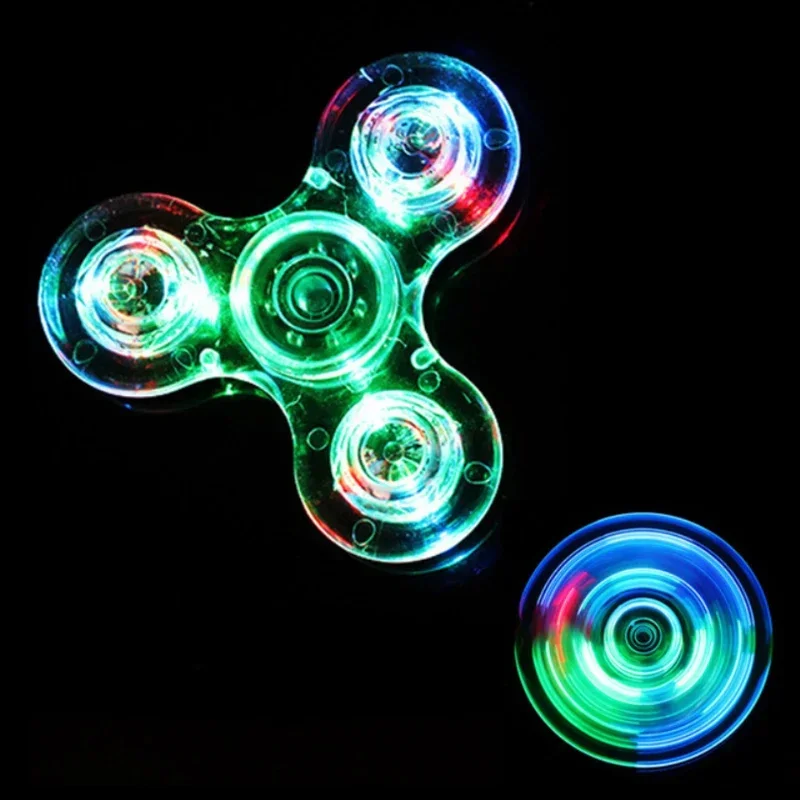 Juguetes para aliviar el estrés, luz LED luminosa, Spinner de mano, Spinners que brillan en la oscuridad, luz EDC Figet Spiner Finger
