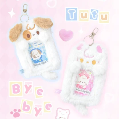 Portatarjetas de felpa, funda protectora para tarjeta de identificación de estudiante, Polaroid, Idol Goo, papelería de tienda coreana, 1 ud.