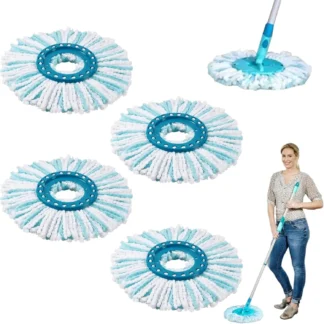 Cabezal de fregona para fregona Leifheit Clean Twist Disc, cabezal de fregona de repuesto, fregona de disco torcido limpia, limpieza efectiva y suciedad alta