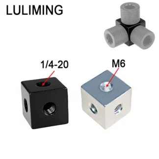 Tuerca de conversión cuadrada de 6 caras M6, bloque fijo de aleación de aluminio, accesorios para estante de escritorio para acampar al aire libre, 1/4