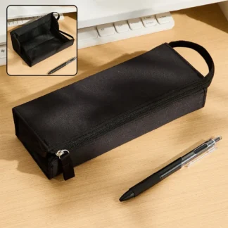 Estuche para lápices de Color sólido Simple, bolsa de almacenamiento de papelería portátil de gran capacidad, bolsa para bolígrafos, regalo para estudiantes